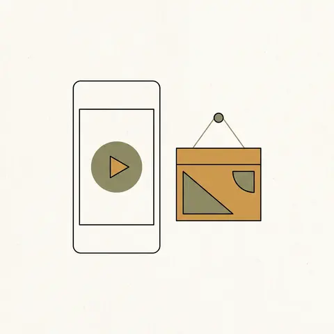 Dikey video oynatan telefon ve takvim kartı