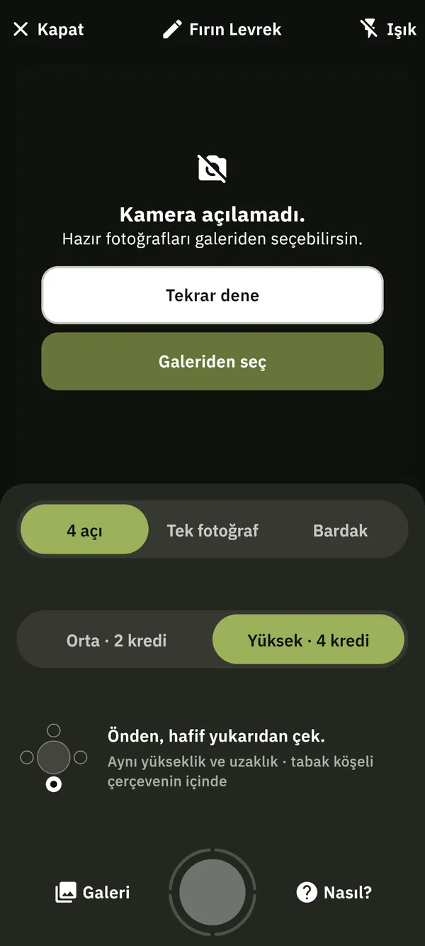 BoyutMM: kamera açılamadı uyarısı
