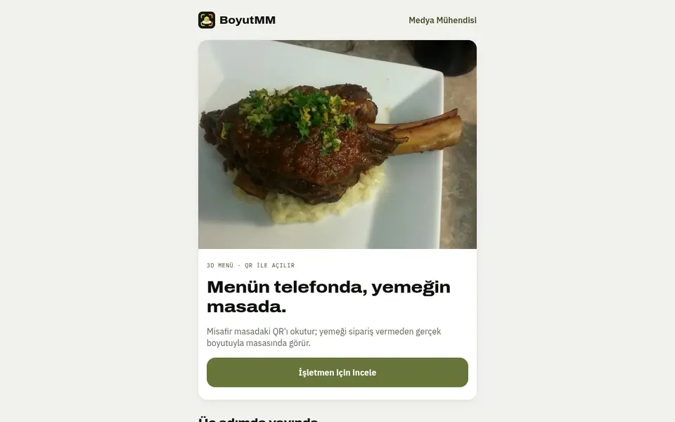 BoyutMM 3D menü sitesi