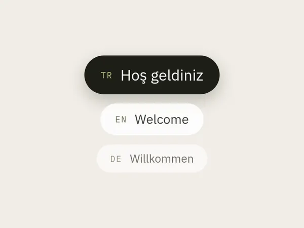 Türkçe, İngilizce ve Almanca karşılama