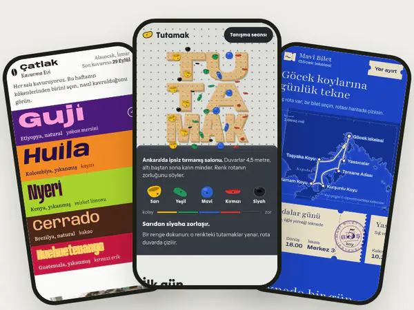 Üç farklı örnek sitemizin telefon görünümü
