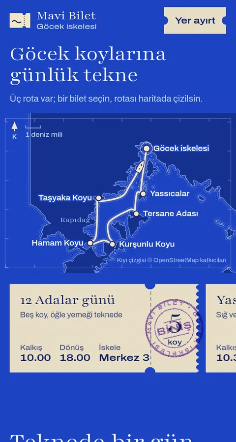 Tekne turu örnek sitesi