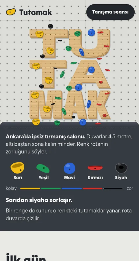 Tırmanış salonu örnek sitesi